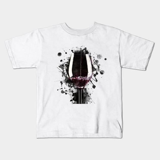 Wine Glass Kids T-Shirt by TortillaChief